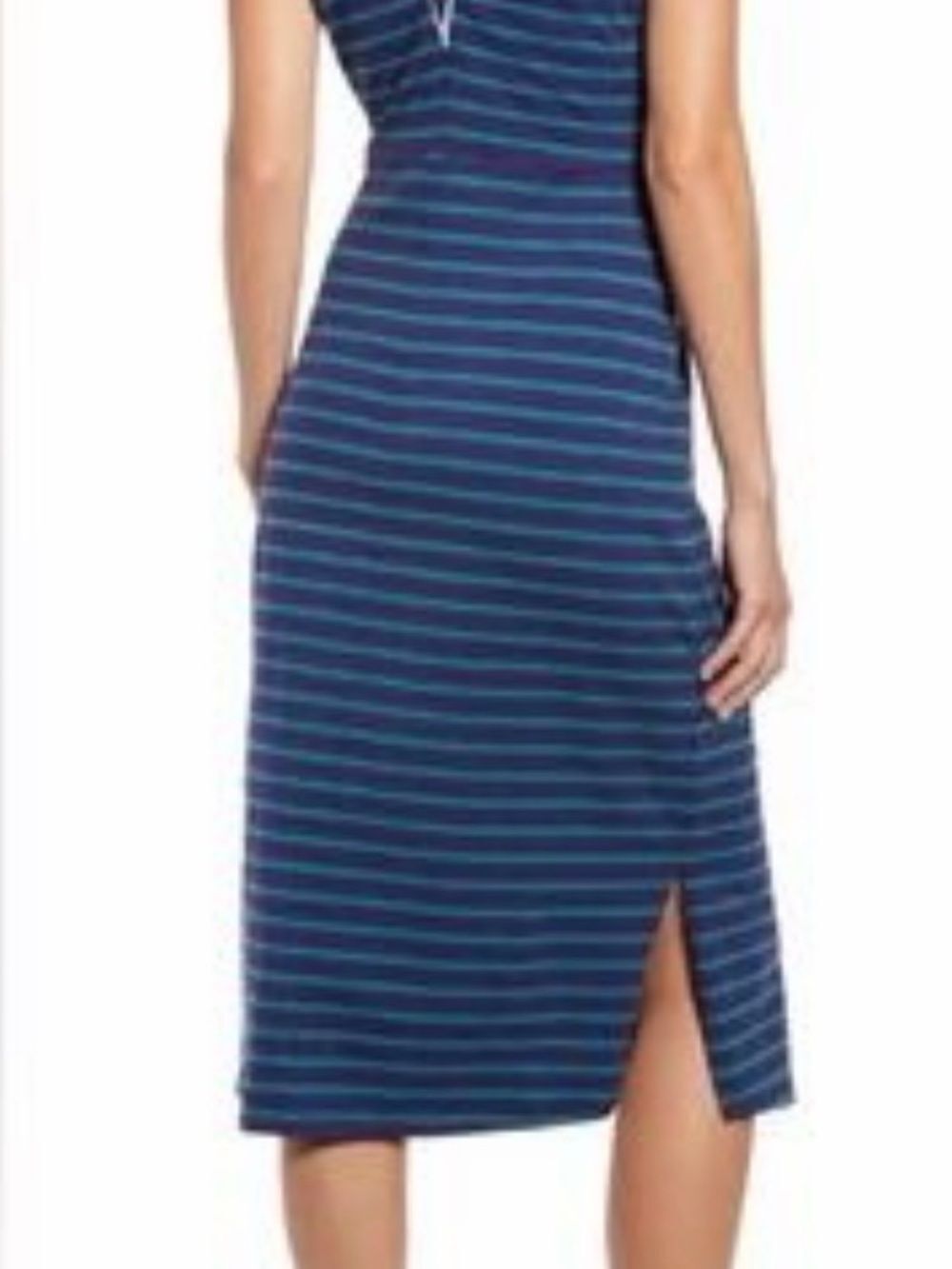 Tommy Bahama Navy, Teal & Cream Striped dress - Picture 3 of 8